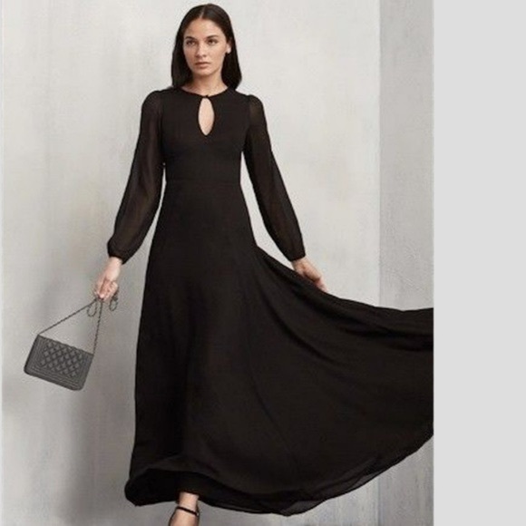 NEW 🖤 Reformation Amalia Black Keyhole Dress 10 - Picture 2 of 4